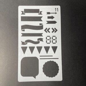 Reusable Art Planner Stencil Banners Flags Speech Bubble Arrow Perpetual mq Numb